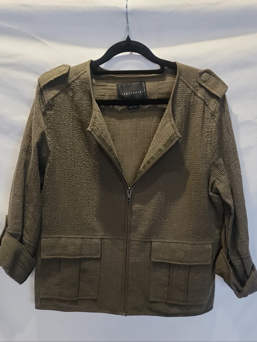 Anthropologie Olive Green Zip Jacket